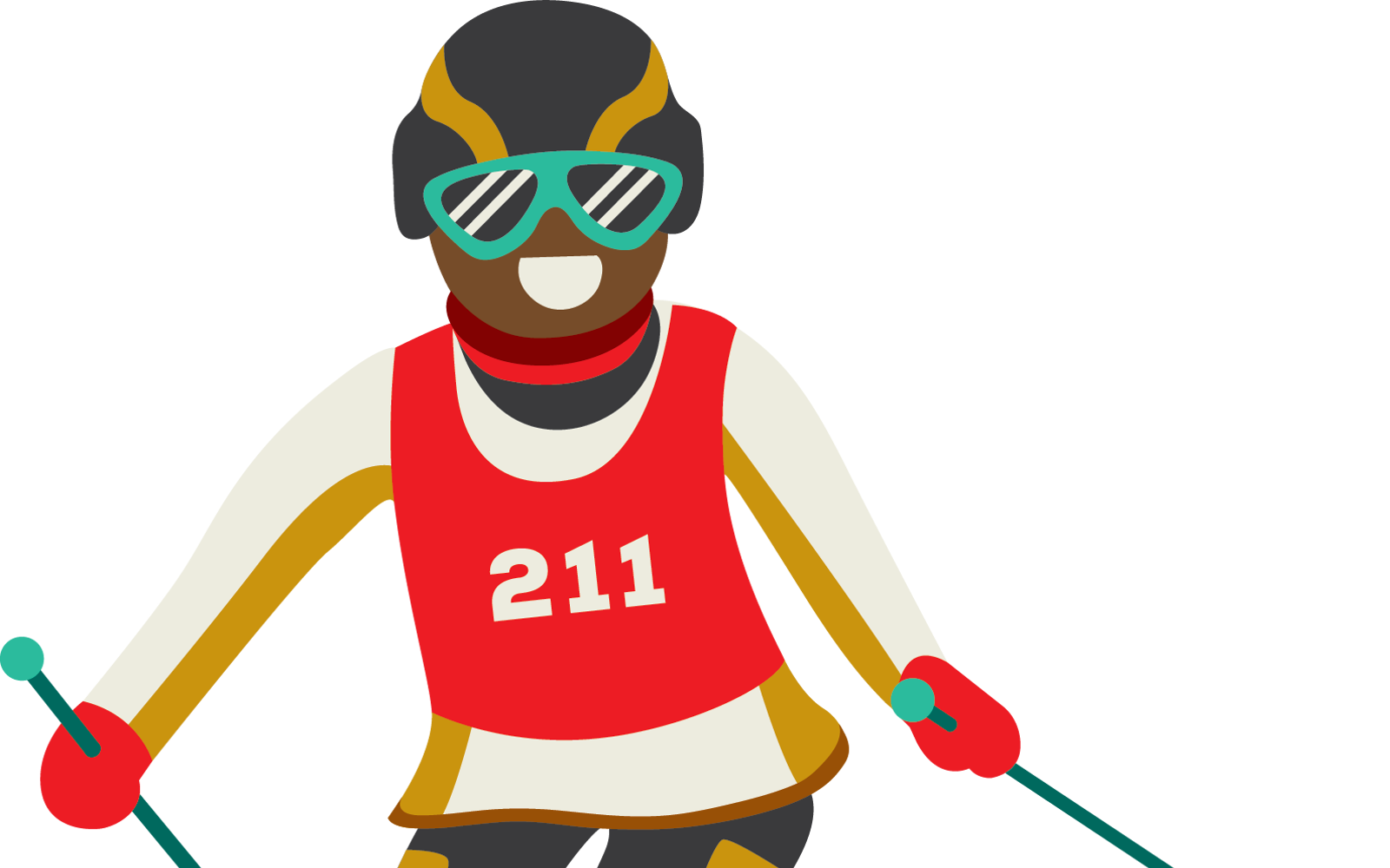 Illustration of a person skiing