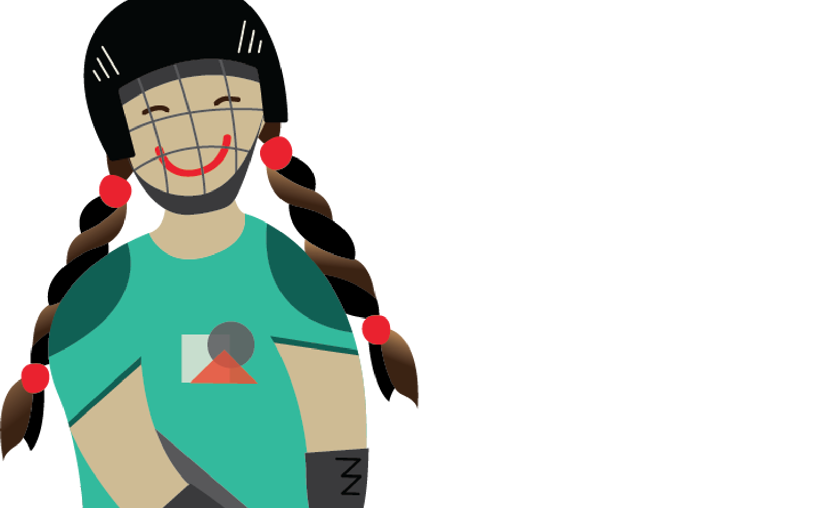 Illustration of a person playing floor hockey