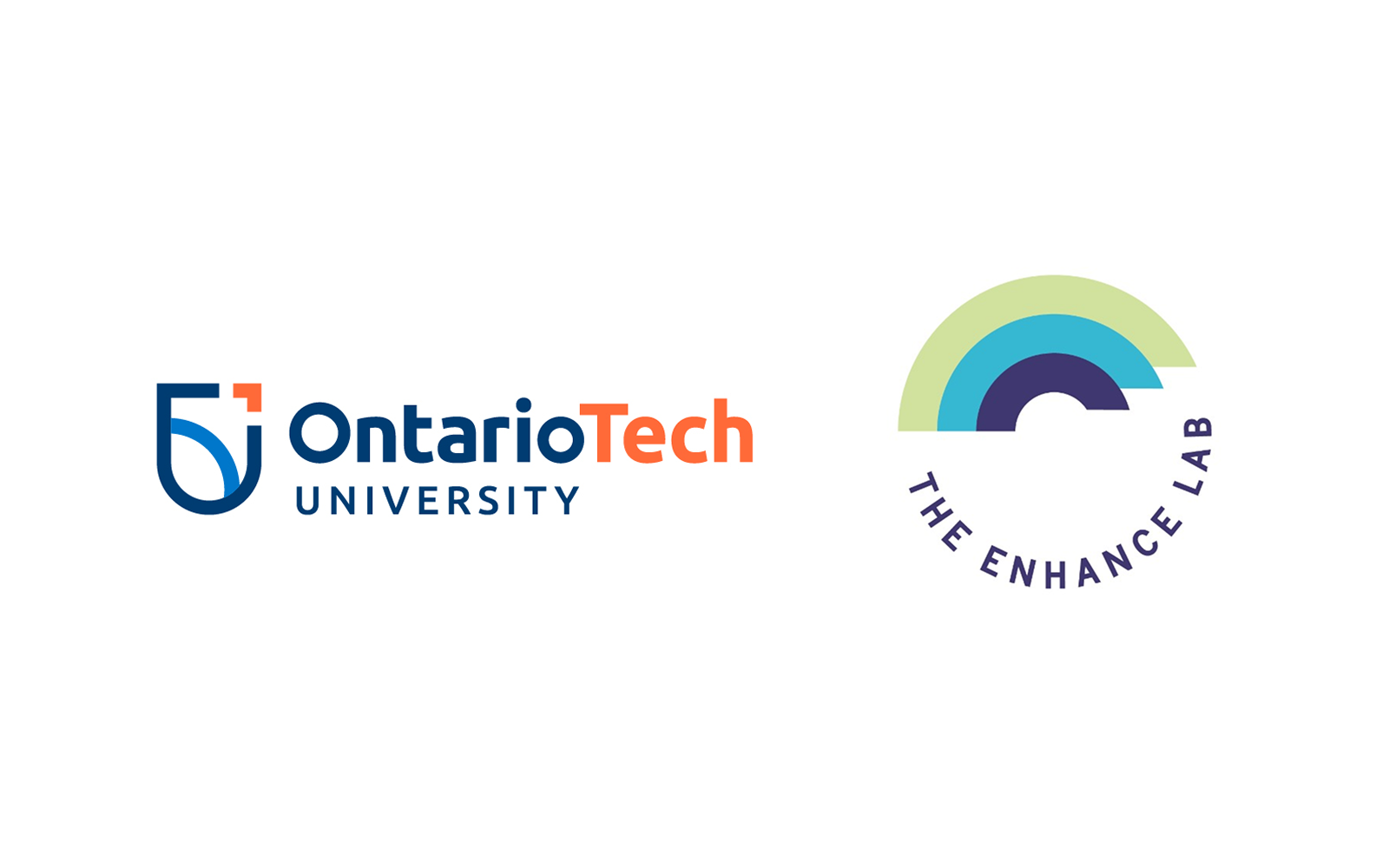 Ontario Tech University logo on the left and The Enhance Lab logo on the right, against a white background.