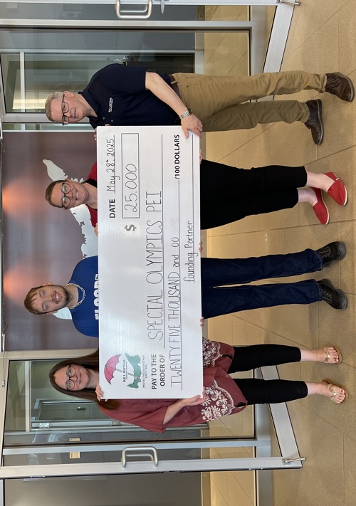 Special Olympics PEI, PEI Mutual Insurance Company, Cheque Presentation, 4 People